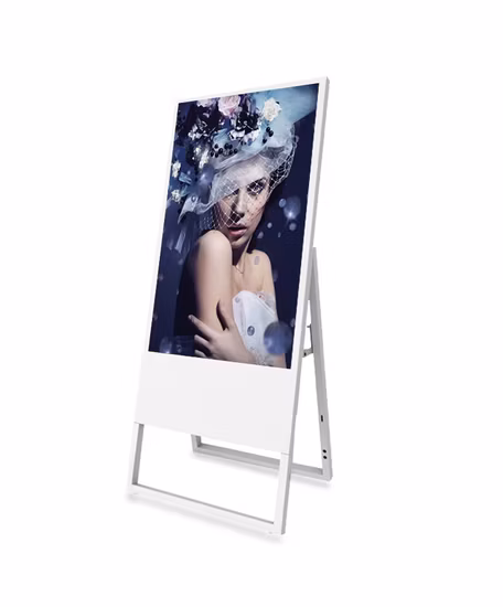 43 Inch Floor Standing Portable Folding Network WiFi HD Digital Signage Video Player LED Minotor LCD Advertising Display for Restaurant/Hotel/Promotion